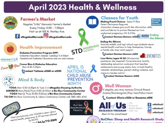 Community Health Services offered through Mariposa Health Center in April